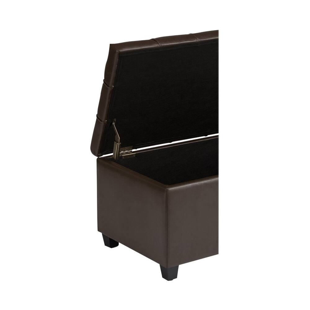 Alt View 12. Simpli Home - Sienna Storage Ottoman Bench - Chocolate Brown.