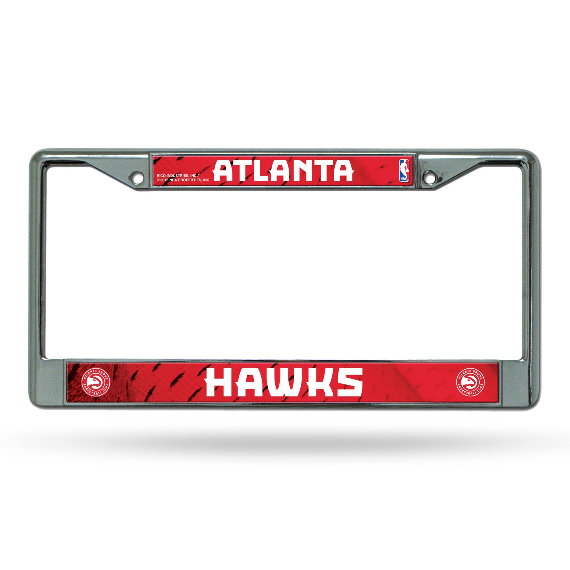 Atlanta Hawks Basketball Chrome Metal License Plate Frame