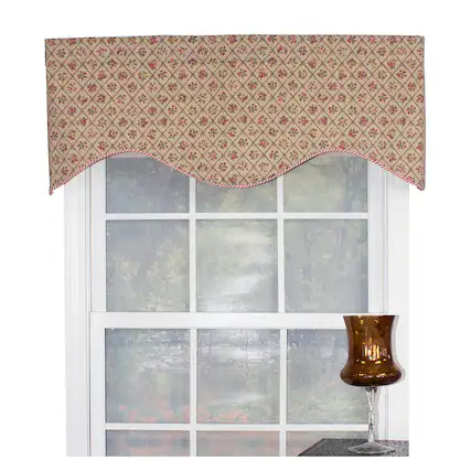 Front. RLF Home - RLF Home Petite Corded Cornice 100% Cotton with Fully Lined 3" Rod Pocket Valnance for Windows 50" x 17" Harvest - Harvest.