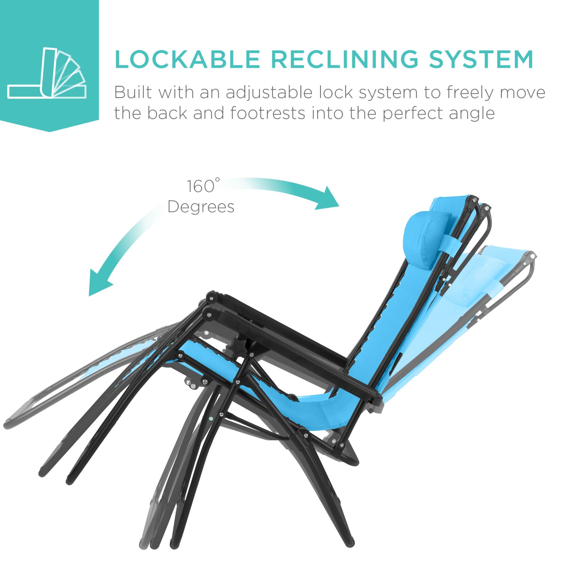 LOCKABLE RECLINING SYSTEM  
Built with an adjustable lock system to freely move the back and footrests into the perfect angle  
160 Degrees