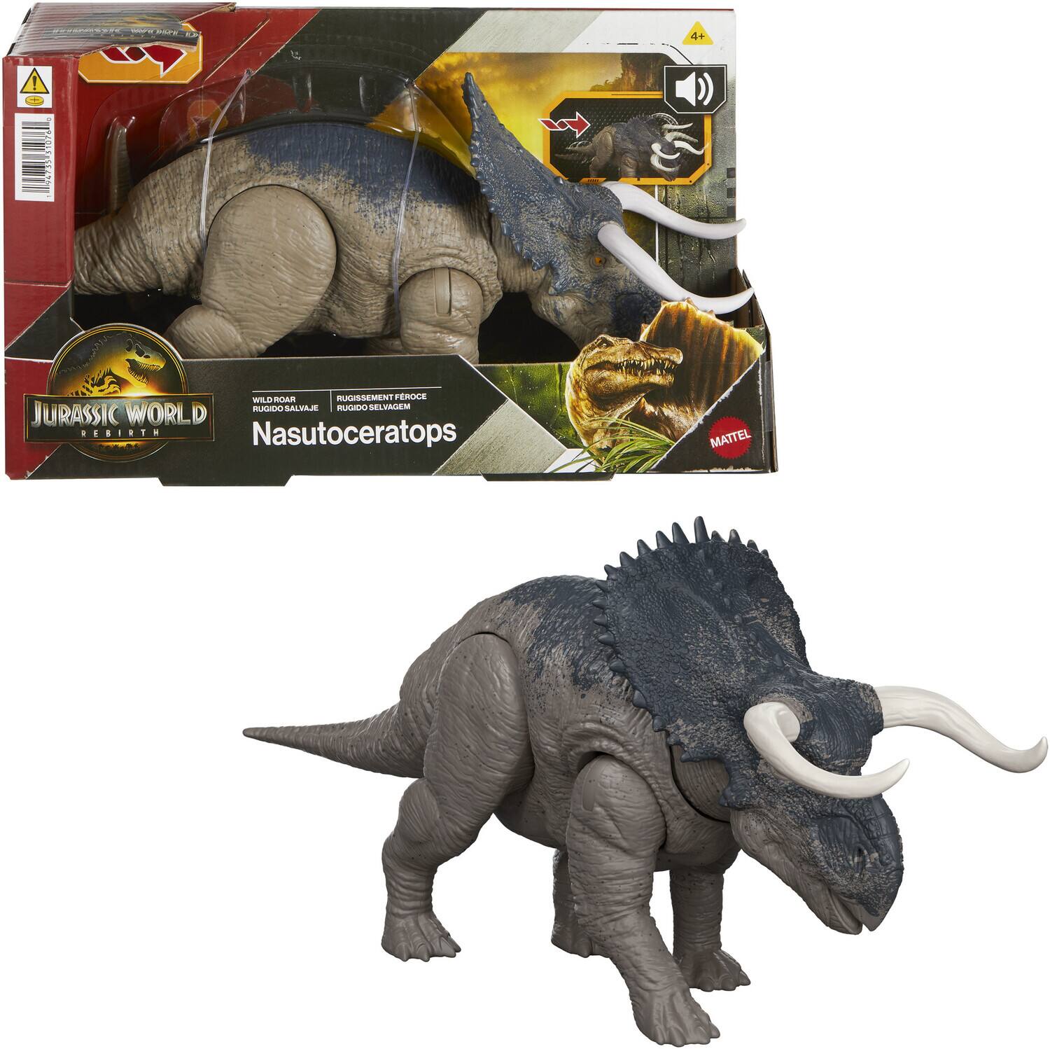 Mattel - Jurassic World: Rebirth Wild Roar Nasutoceratops - Collectibles