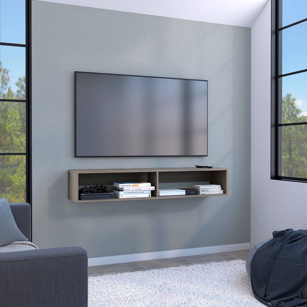 Alt View 3. TuHome - Warrior 59" Floating Tv Stand Light Gray MDF - Gray.