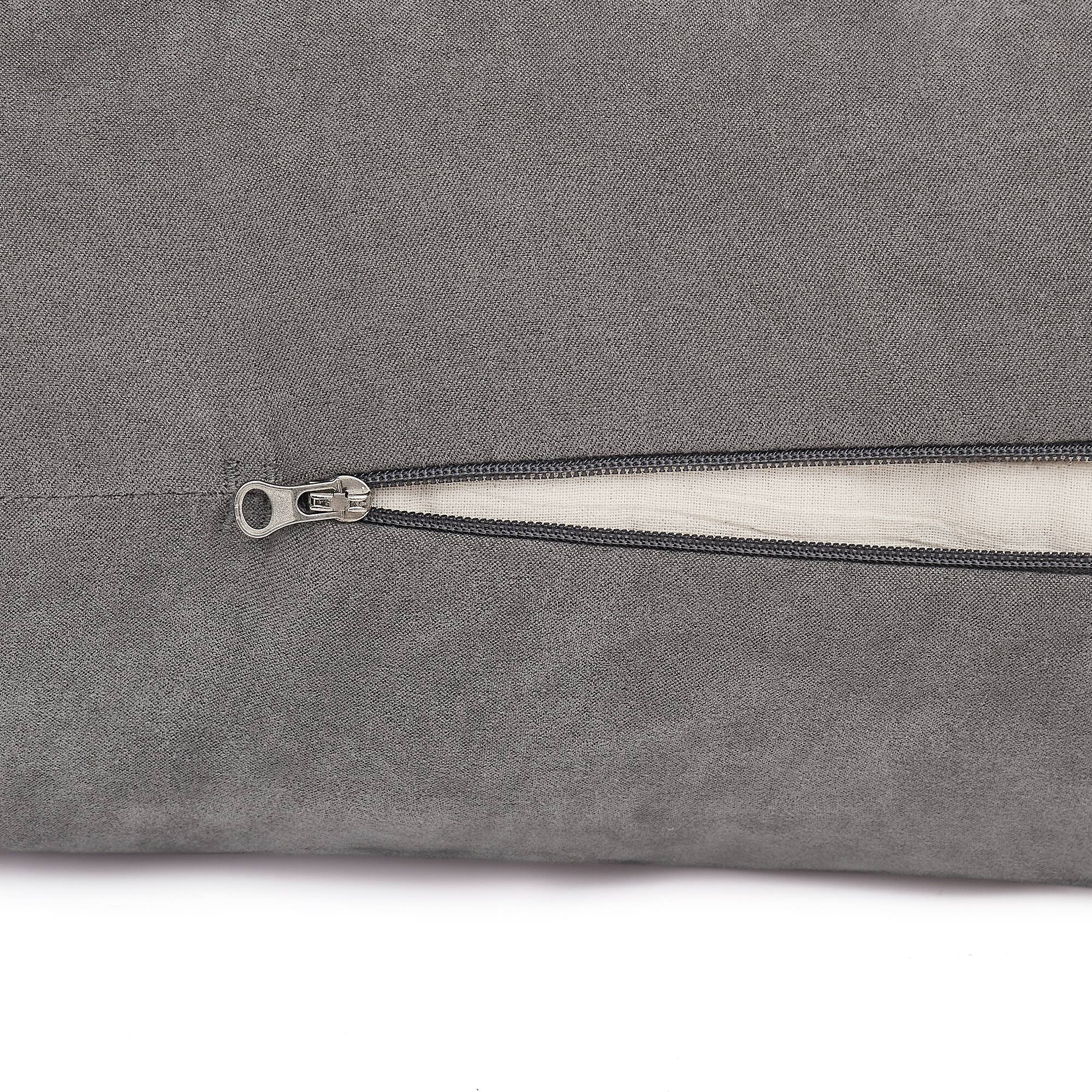 Back. Sweet Home Collection - Yoga Bolster Pillow Meditation Pillow w/Washable Cover & Carry Handle - Grey.