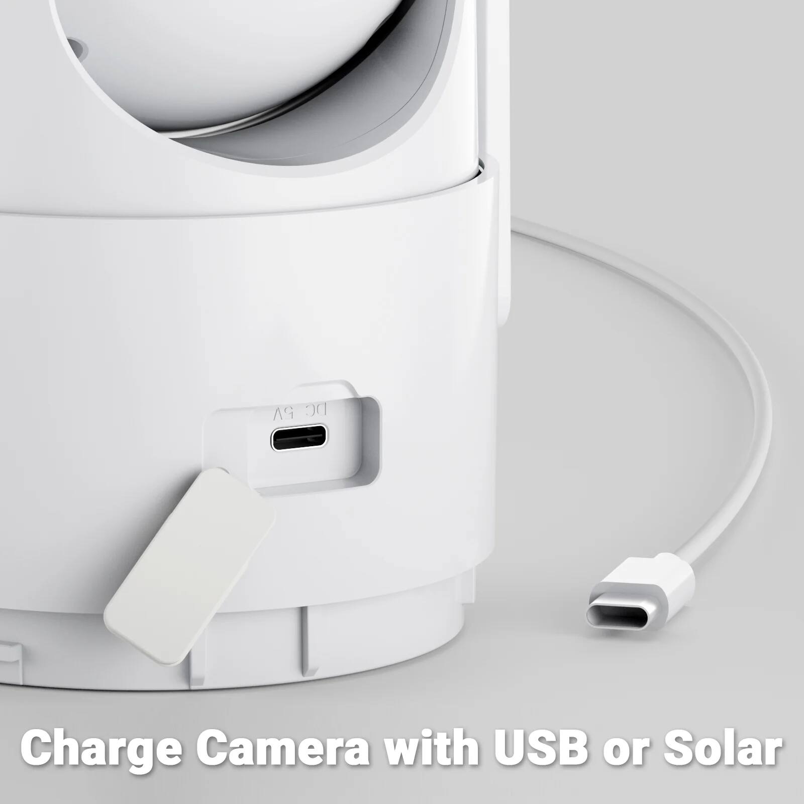Charge Camera with USB or Solar