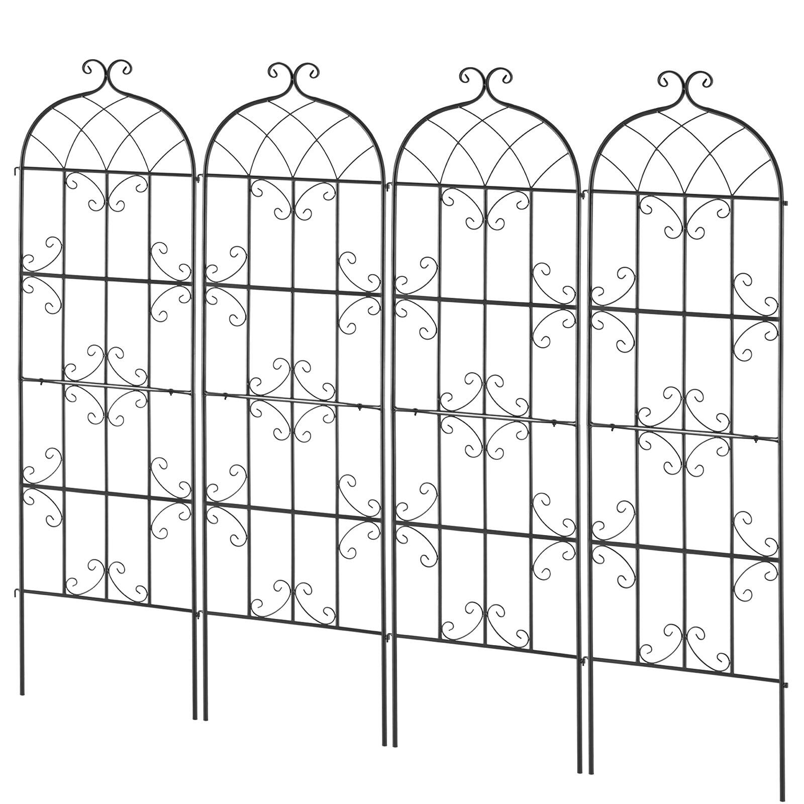 Alt View 5. VEVOR - Garden Trellis for Climbing Plants, 71 x 20 in, 4 Packs Rustproof Metal Garden Flower Trellis, Outdoor Climbing Trellis - Black.