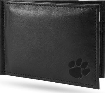 Alt View 1. Rico Industries - Clemson Tigers RFID Blocking Shield Black Leather Moneyclip Wallet - Multi.