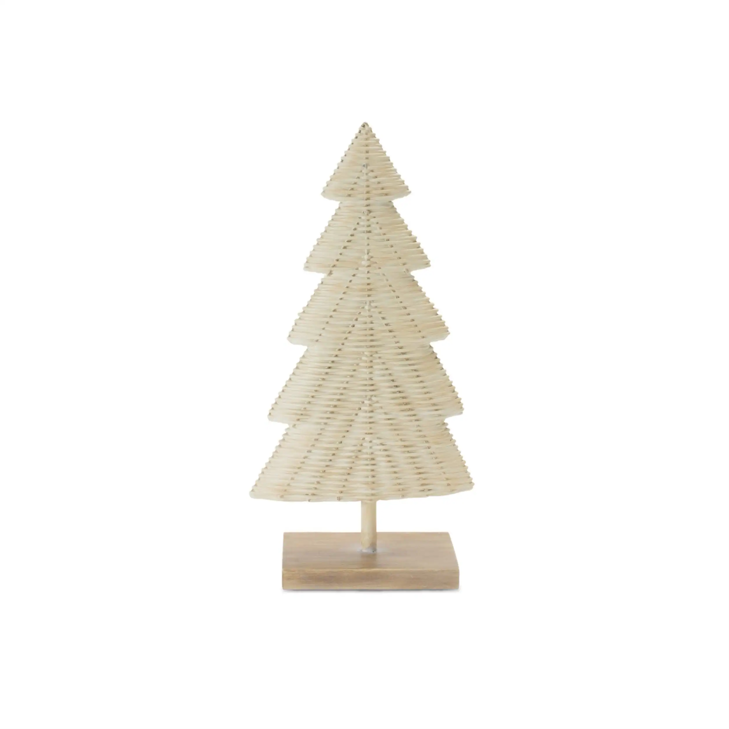 Left. BreeBe - Woven Wicker Design Pine Tree (Set of 2) - Cream.