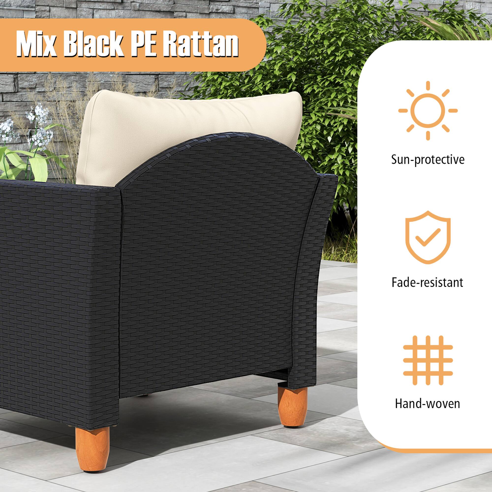 Mix Black PE Rattan

- Sun-protective
- Fade-resistant
- Hand-woven