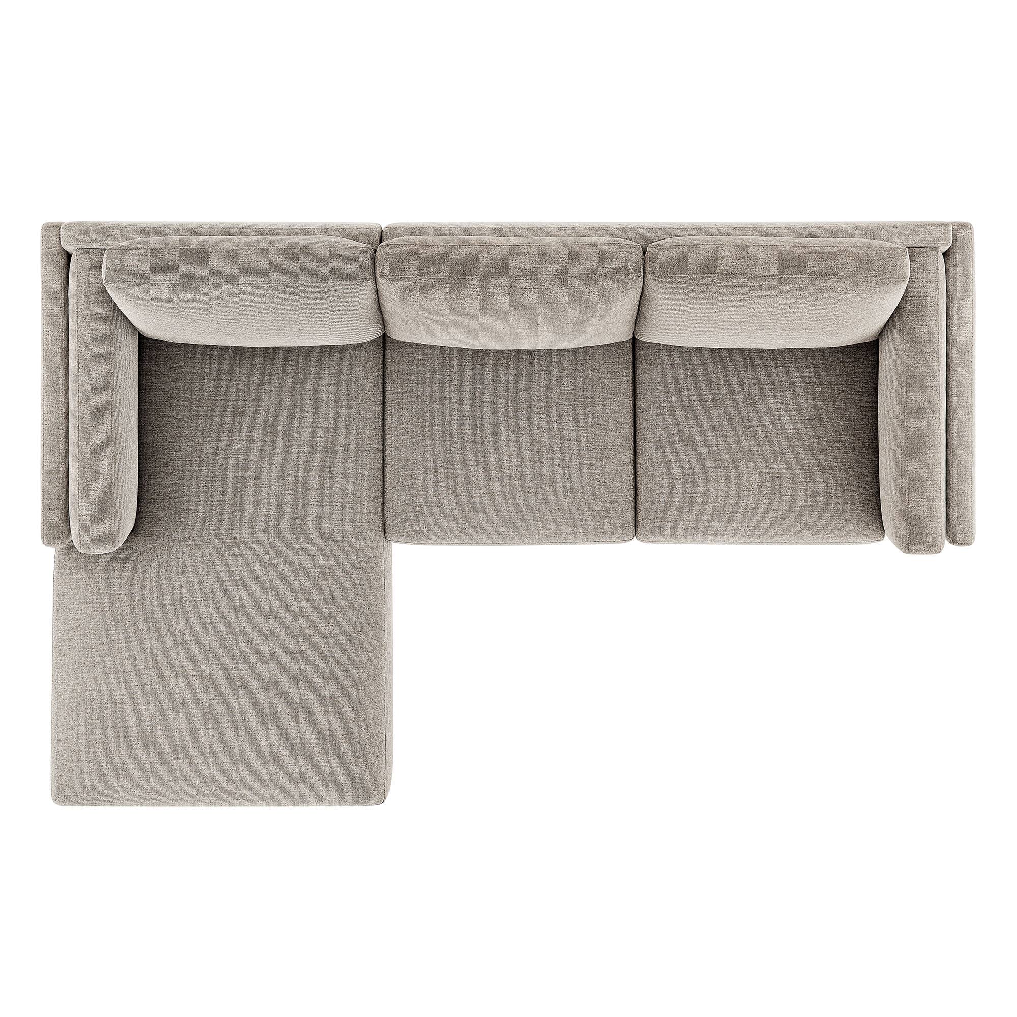 Back. Modway - Roscoe Left-Facing Fabric Sectional Sofa with Chaise by Modway - Pewter.