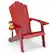 Front. Costway - Costway Patio HIPS Adirondack Chair with Cup Holder Weather Resistant Outdoor 380 LBS - Red.
