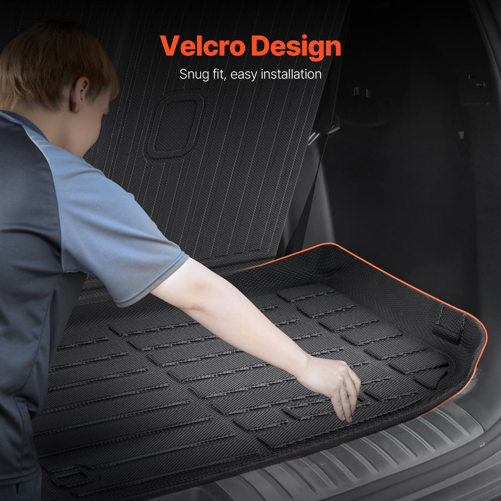 Velcro Design  
Snug fit, easy installation