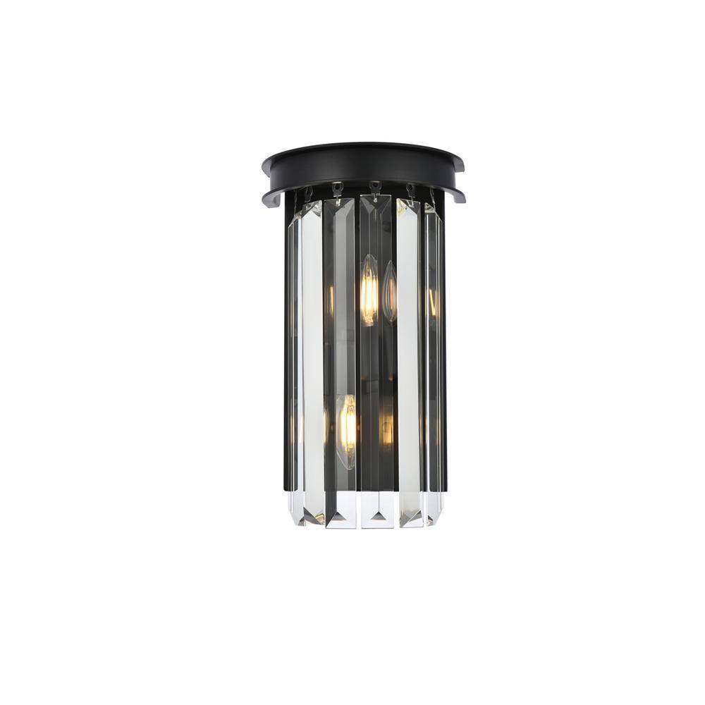 Angle. Urban Classic - Sydney 2 light Matte Black Wall Sconce Clear Royal Cut Crystal - Matte Black.