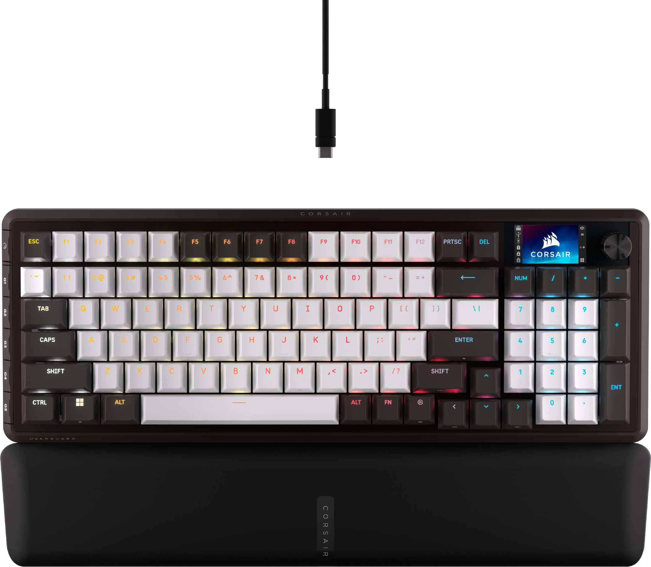 CORSAIR - VANGUARD 96 RGB Wired MLX Quantum Linear Mechanical Switch 96% Gaming Keyboard with FlashTap SOCD - Dual Tone - Front_Zoom