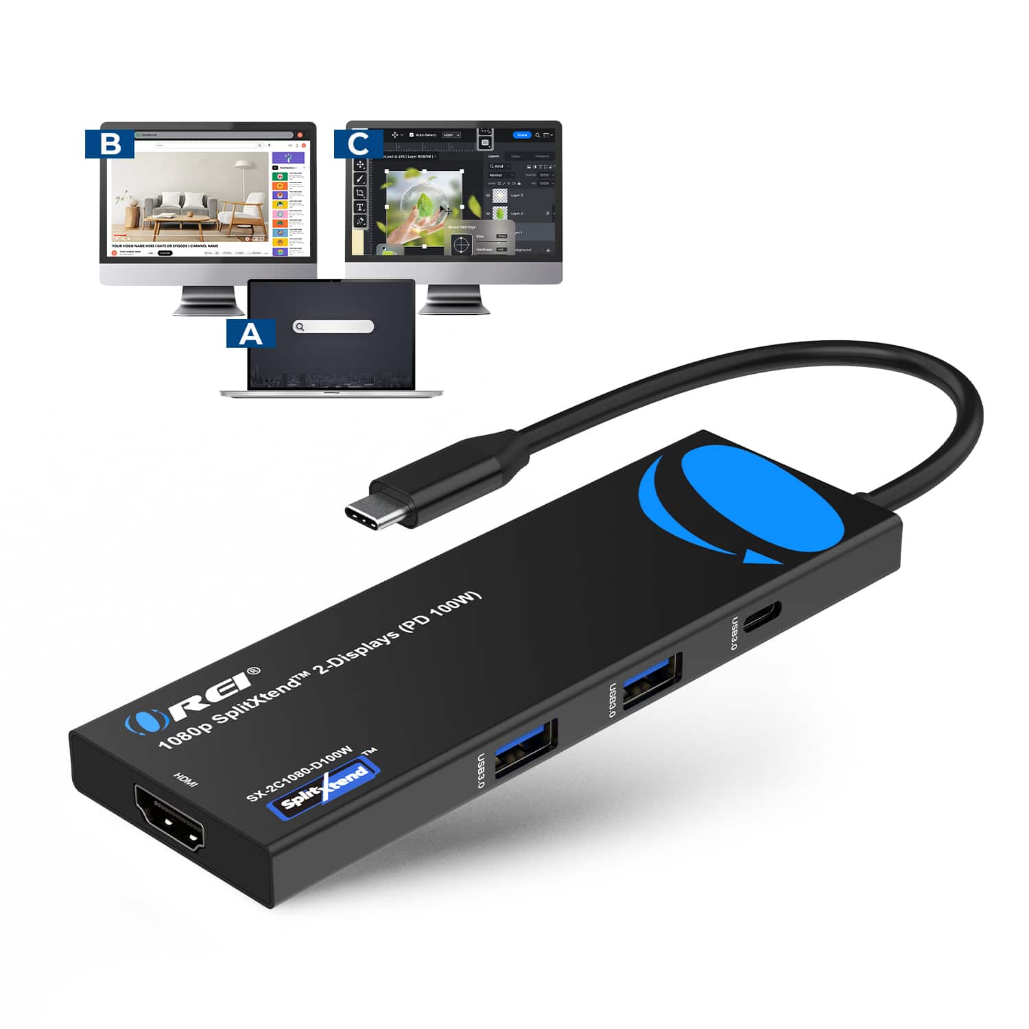 The text appears to be a mix of musical notation and product information. Here's the corrected and grouped version:
**Musical Notation:**
i : I | I | I - d ee - + - - - C + - NONE 1 3 - - : - . - 4 1 - I I I I - | - : : | ee I - : . - - d : : . - : - I I I | A
**Product Information:**
A (PD 100W) 2-Displays SplitXtend 1080 TM NOMY W001a-08010s-Xe rend USB3.0 Split USOO USIELO
This seems to be a combination of a musical score and details about a product, possibly a USB splitter or docking station.