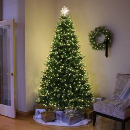 Philips - 7.5' Pre-Lit Balsam Fir Warm White LED with Remote - Green