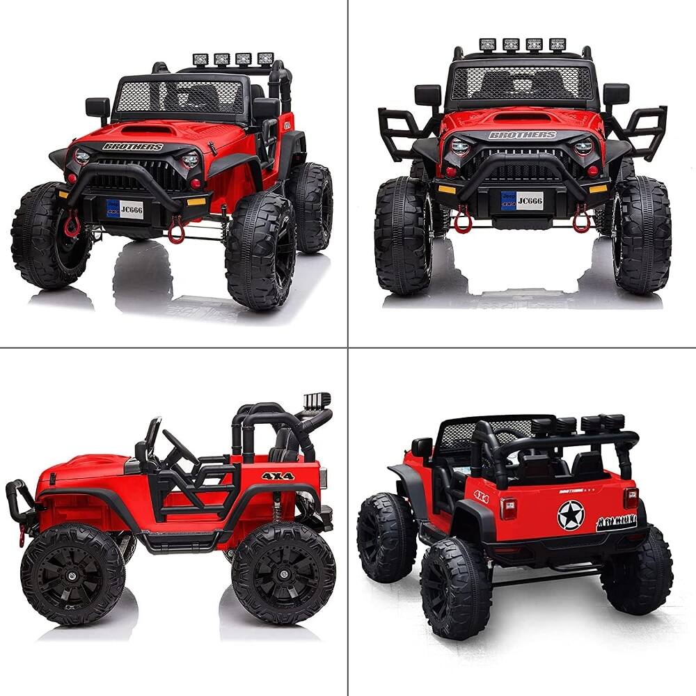 Ropilly 12v ride on truck with remote control 2 seater kids electric ...