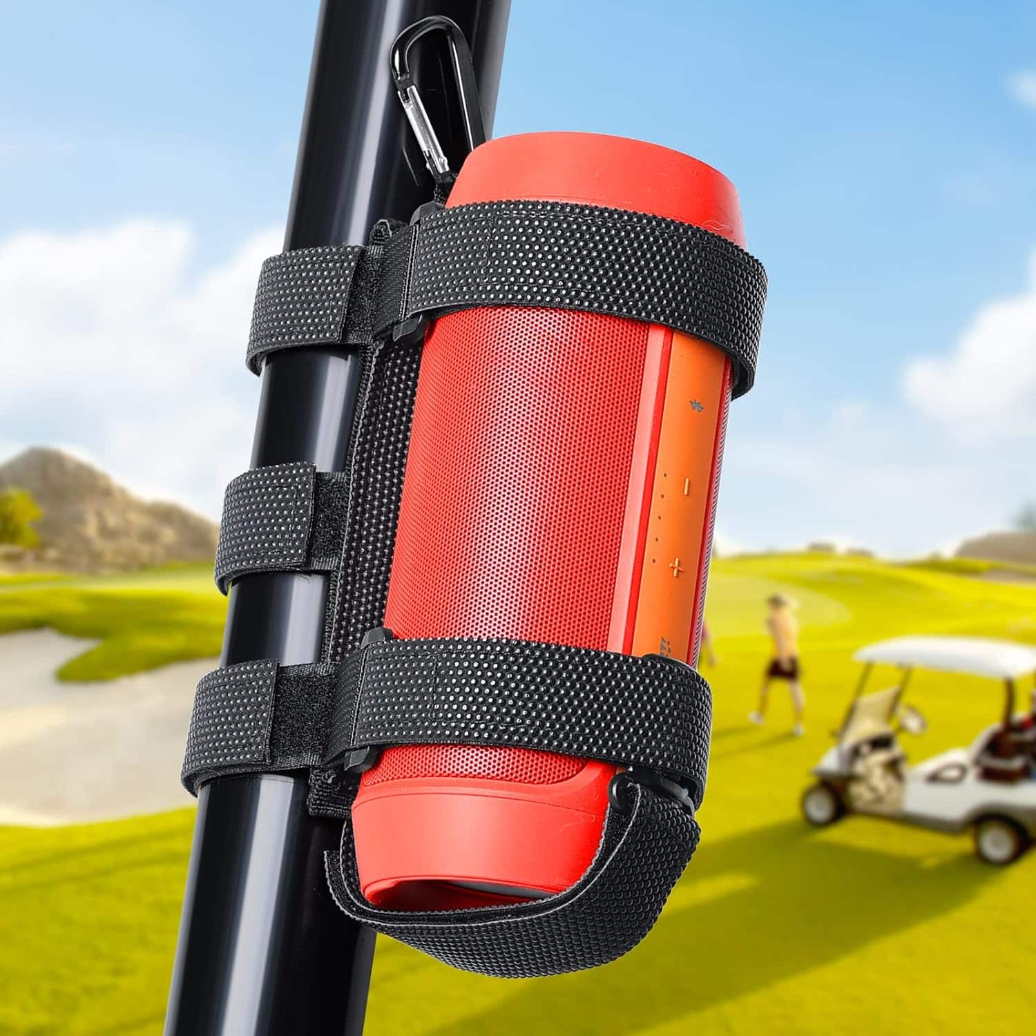 Stamp n Camp - GOFORWILD Portable Speaker Mount, Waterproof Strap for Bluetooth Wireless Speakers, Compatible with Golf Cart