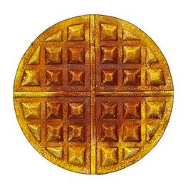 Zeckos - Round Waffle Cast Iron Trivet 8" Kitchen Decor and Wall Hanging Plaque - Brown