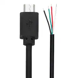 Unique Bargains - Micro USB Male to 4-Pin Bare Wire Pigtail, 28AWG 12V 3A, for DIY Keyboard/Fan Repair, 2pcs - Black
