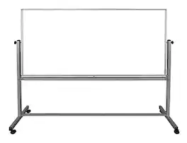 Luxor - Double Sided Magnetic Painted Steel Mobile Dry Erase Whiteboard, 90"W x 40"H (DEMW003)