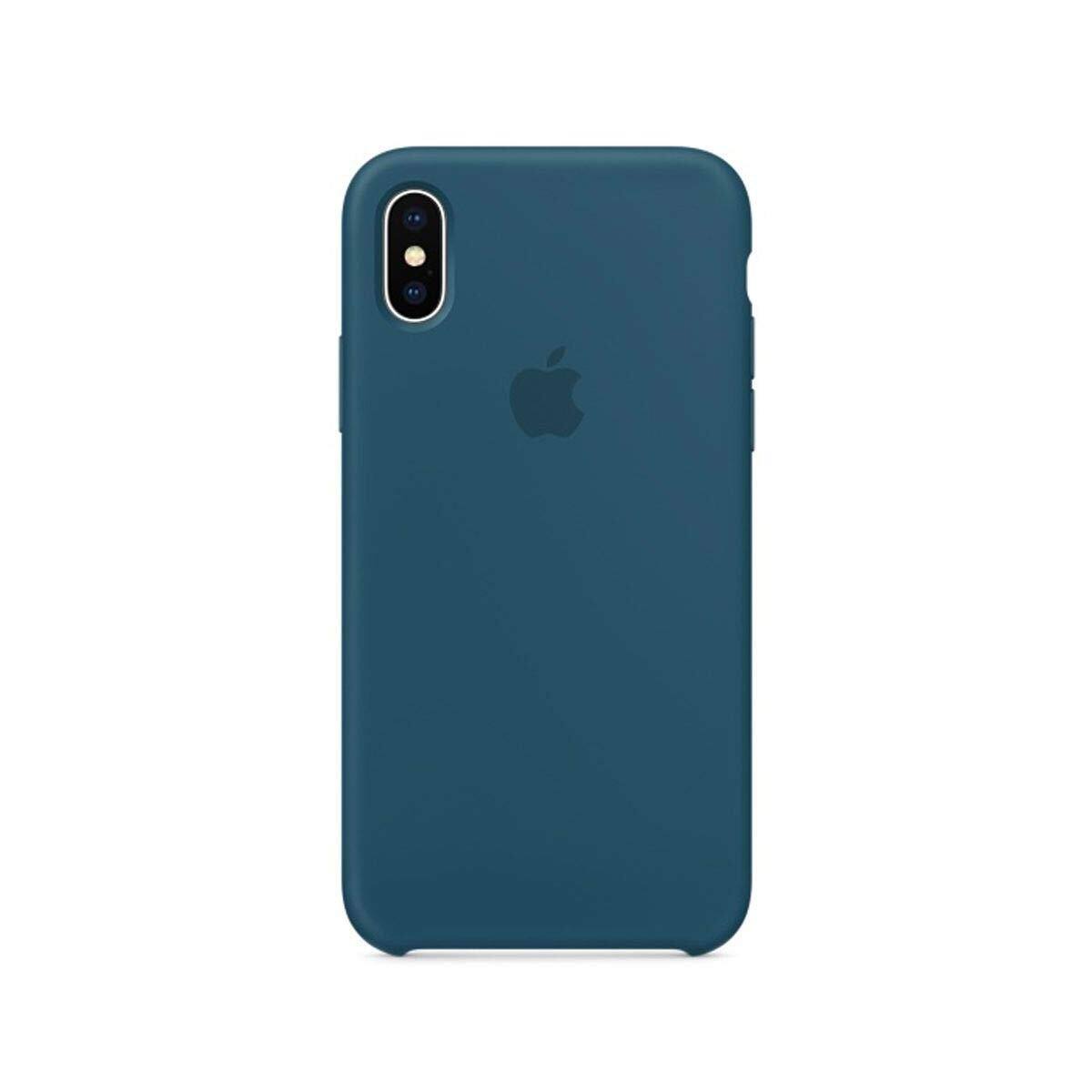 Front. Apple - Apple Silicone Case (for iPhone X) - Cosmos Blue - Cosmos Blue.