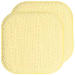 Sweet Home Collection - Honeycomb Memory Foam No Slip Back 16" x 16" Chair Pad Cushion, 2-Pack - Yellow