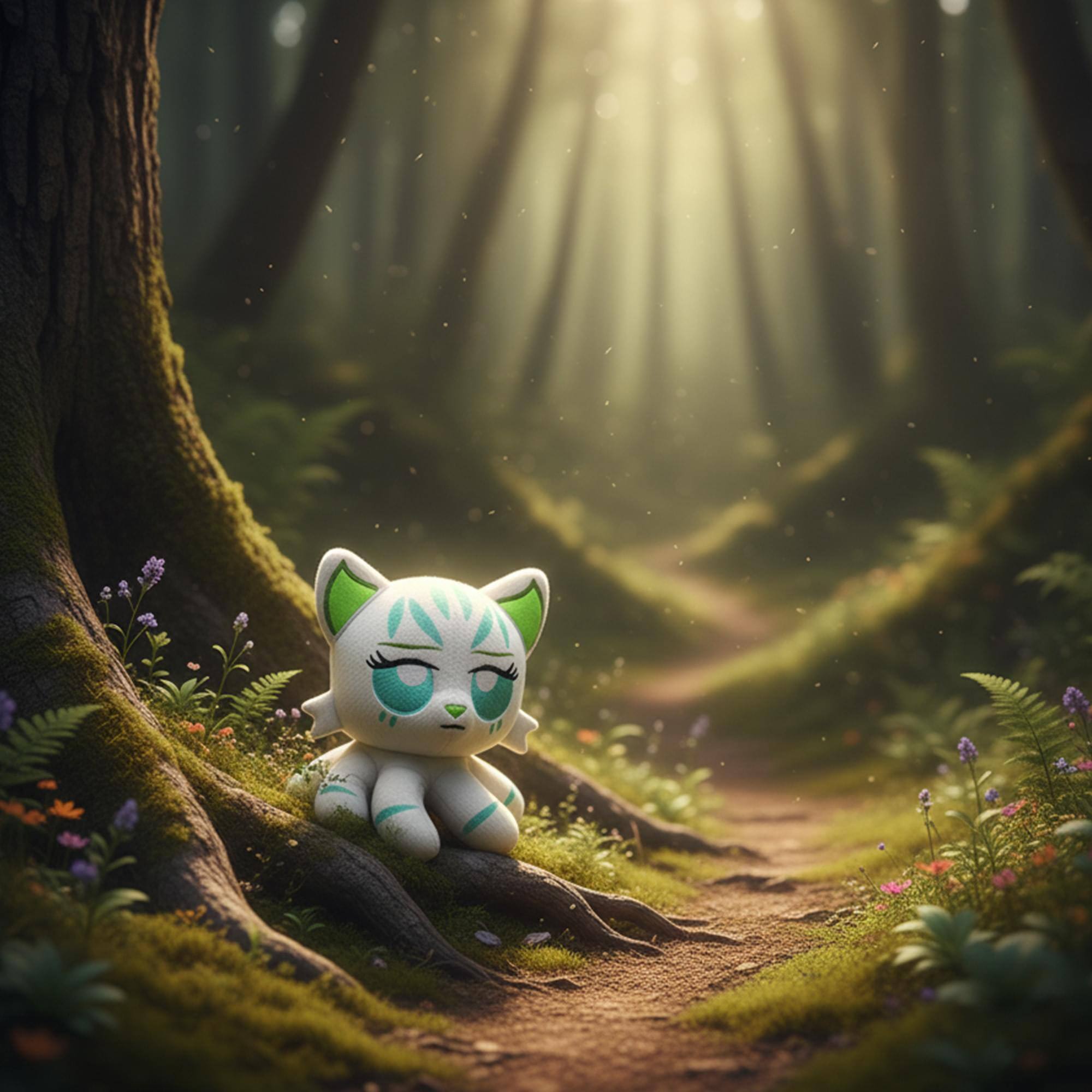 Alt View 3. Tentacle Kitty - Tentacle Kitty Campaign Critters Wood Elf Little One Plush - White.