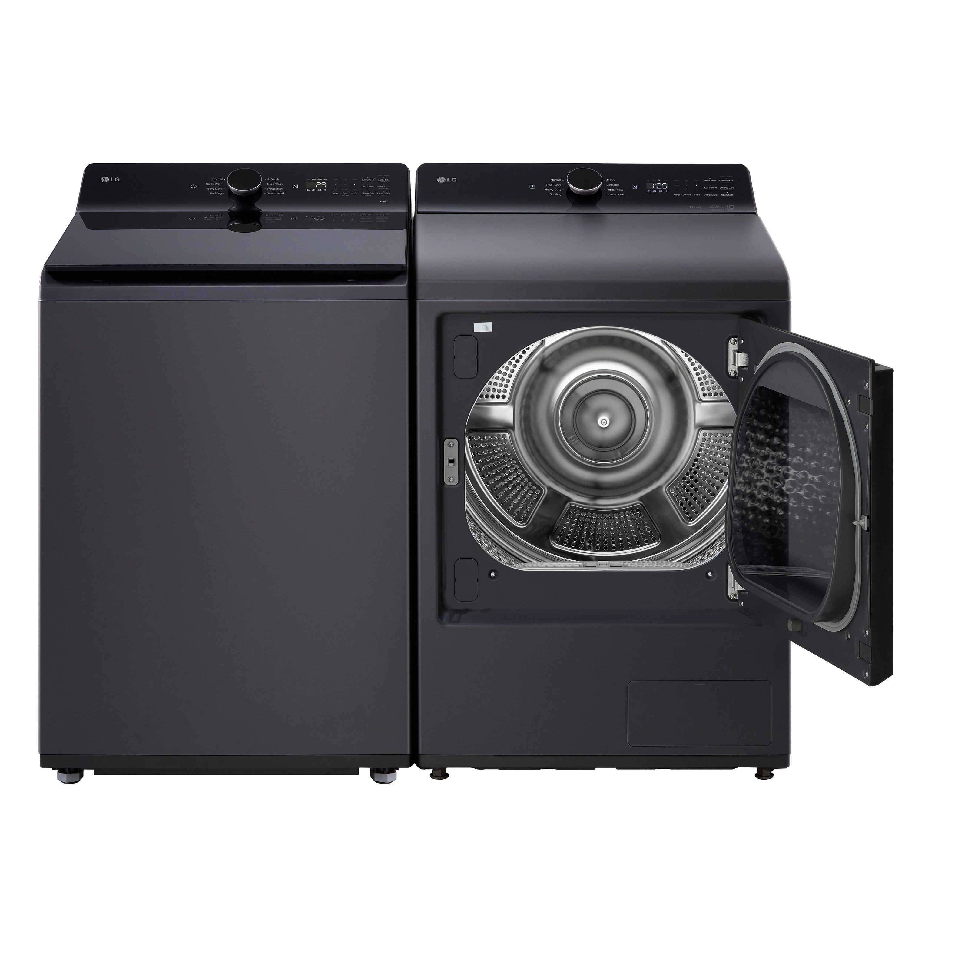 Alt View 18. LG - 7.3 Cu. Ft. Smart Ventless Electric Dryer with Heat Pump and AI Sensing - Matte Black.