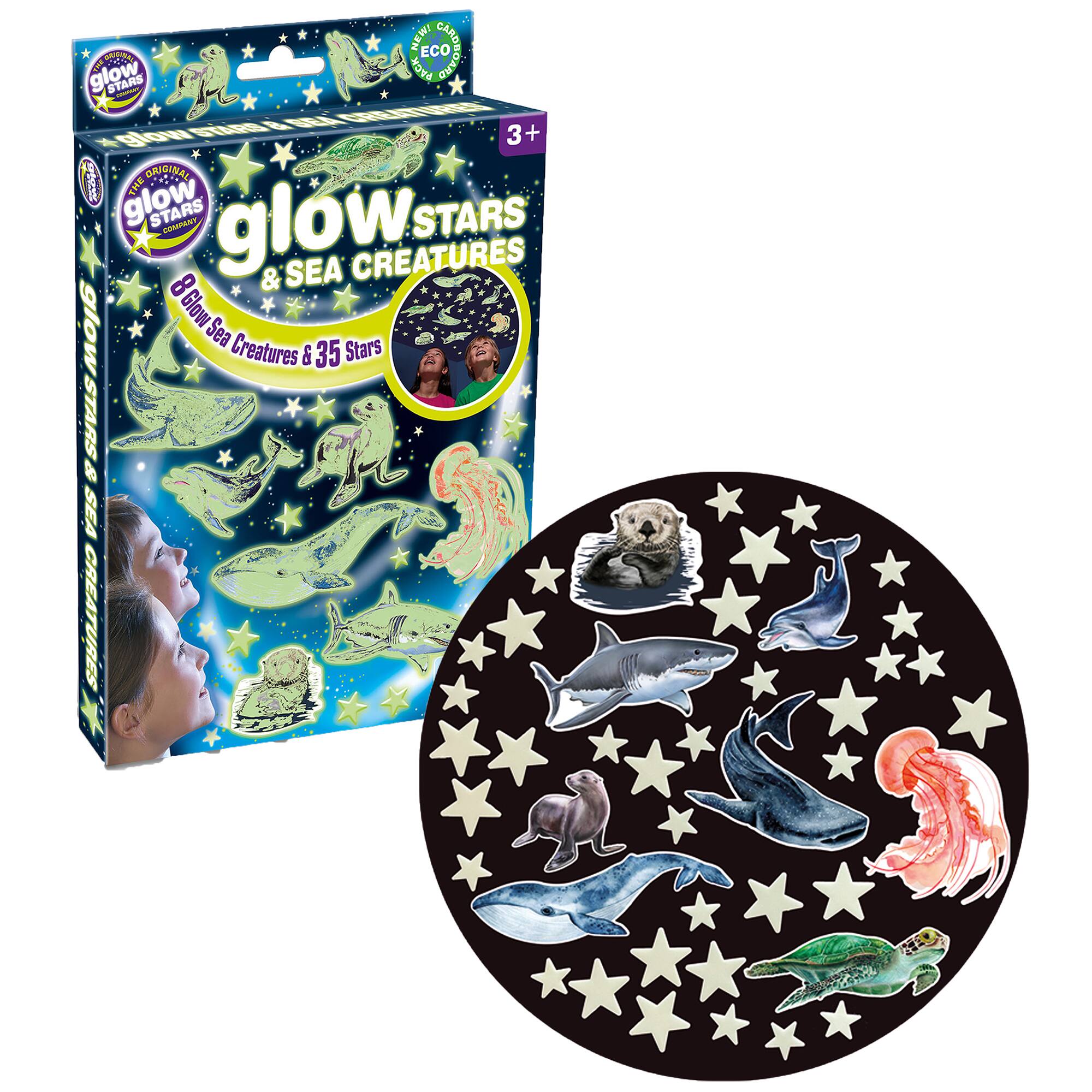 NEW! ECO CARDS Glow in the Dark Stars - 35 Glow in the Dark Stars & 35 Sea Creatures 2 Glow in the Dark Stars & 35 Sea Creatures