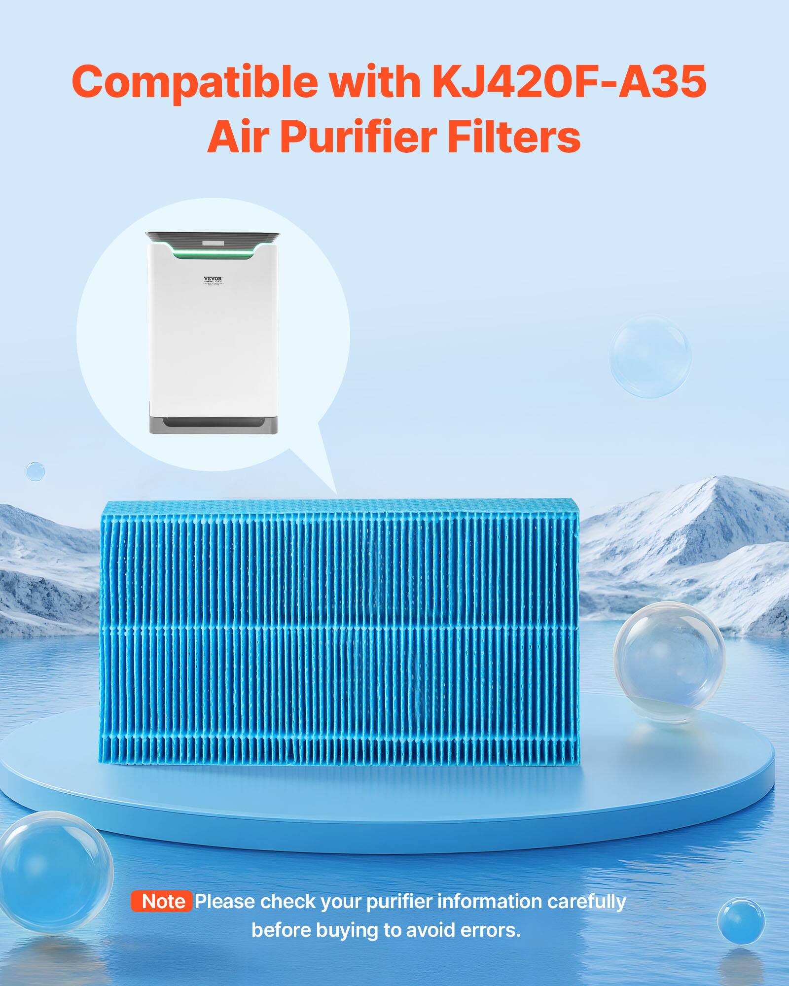 Compatible with KJ420F-A35 Air Purifier Filters

Note: Please check your purifier information carefully before buying to avoid errors.