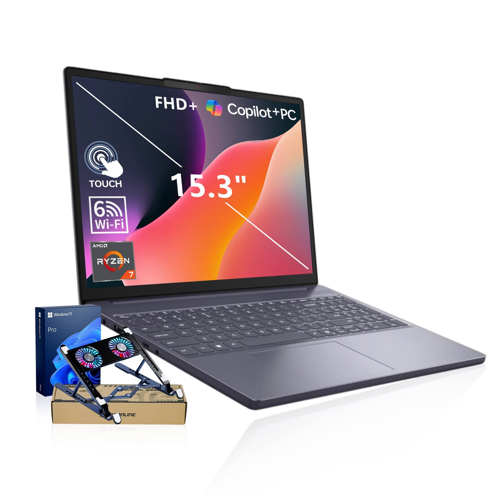 FHD+ Copilot+PC TOUCH 15.3" Wi-Fi 6 AMD Ryzen 7 Windows 11 Pro