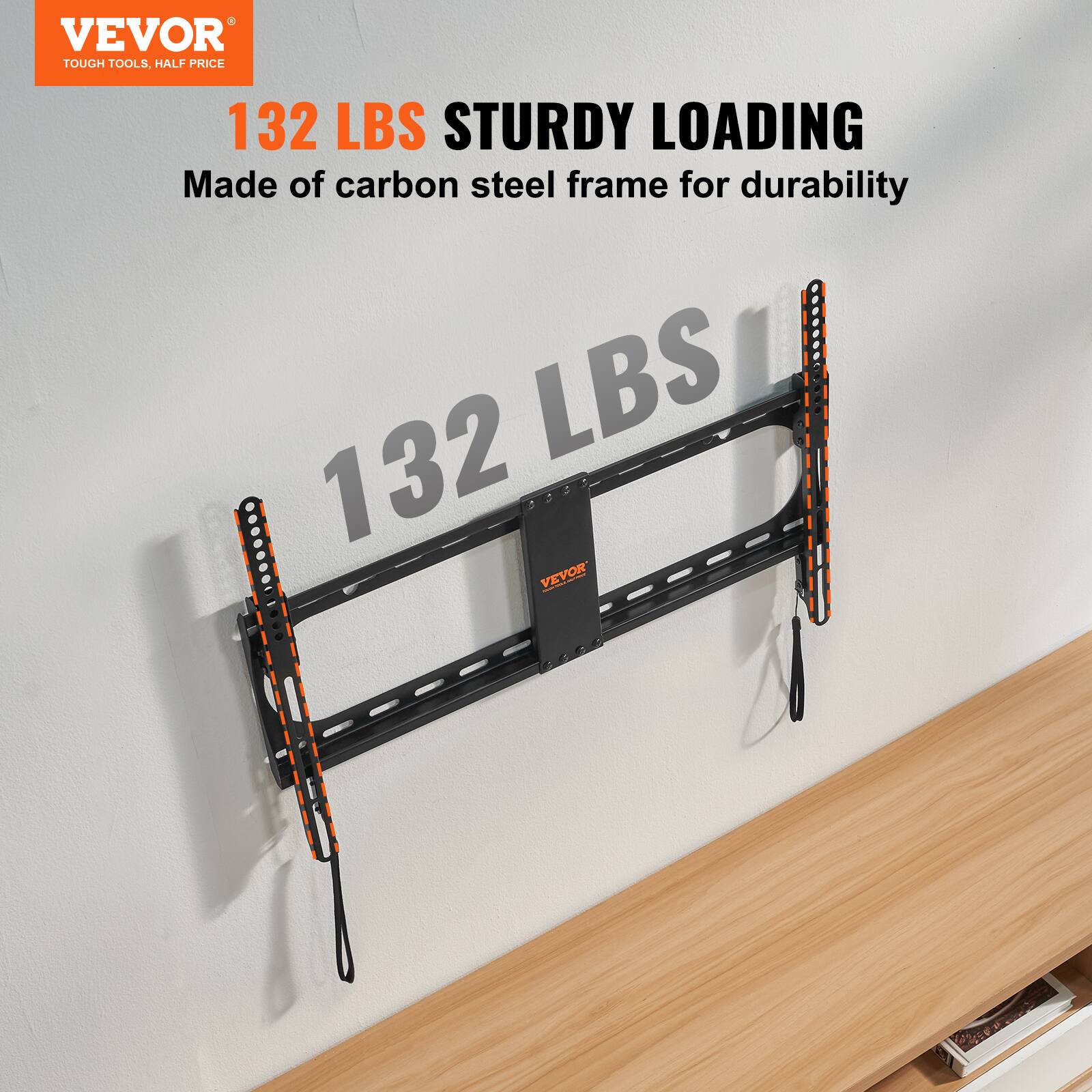 VEVOR TOUGH TOOLS. HALF PRICE. 132 LBS STURDY LOADING. Made of carbon steel frame for durability.