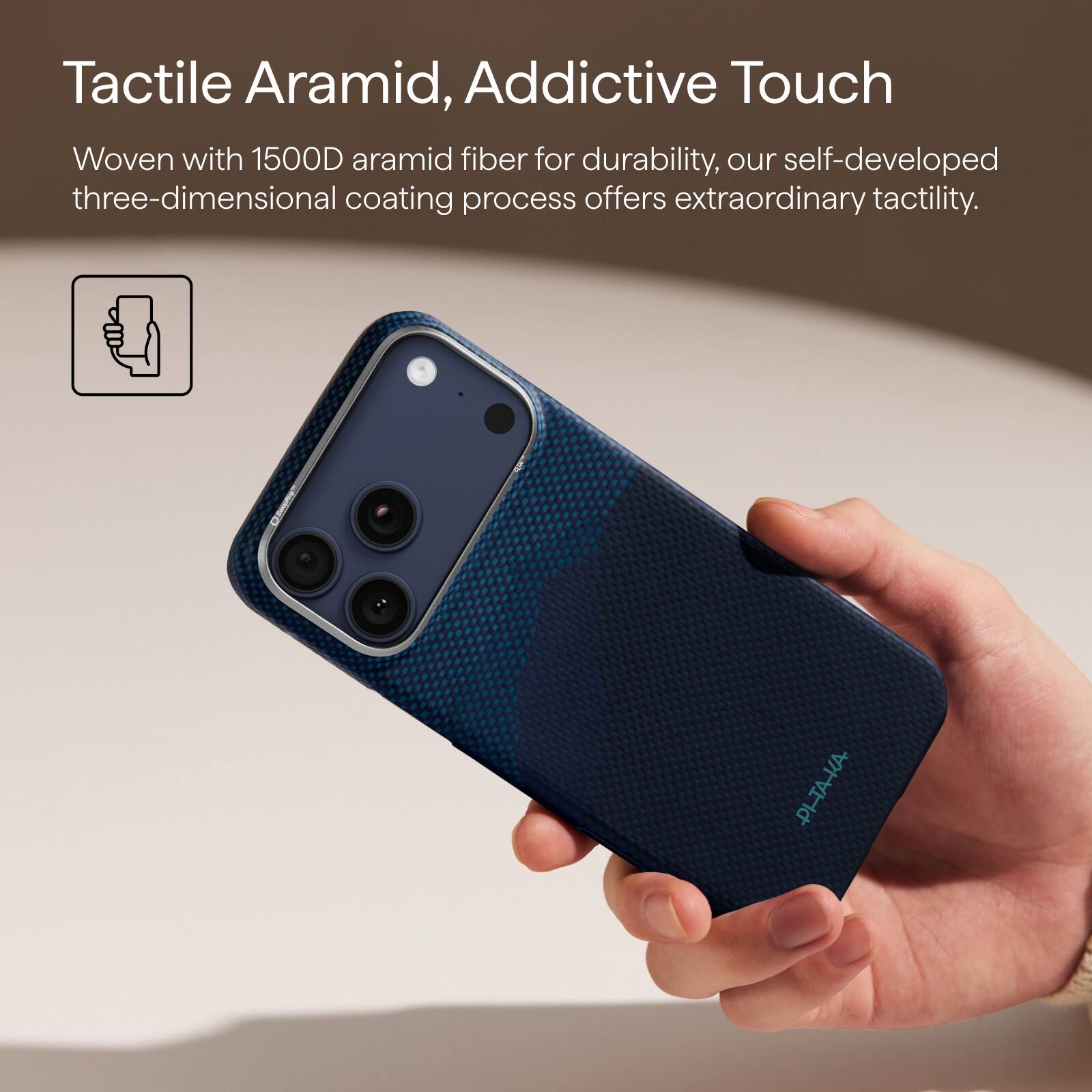 Tactile Aramid, Addictive Touch

Woven with 1500D aramid fiber for durability, our self-developed three-dimensional coating process offers extraordinary tactility.