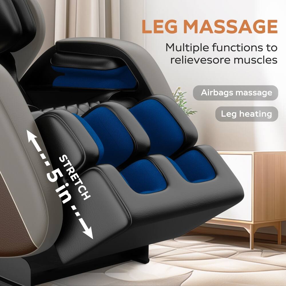 LEG MASSAGE  
Multiple functions to relieve sore muscles

5 in - STRETCH  
Airbags massage  
Leg heating