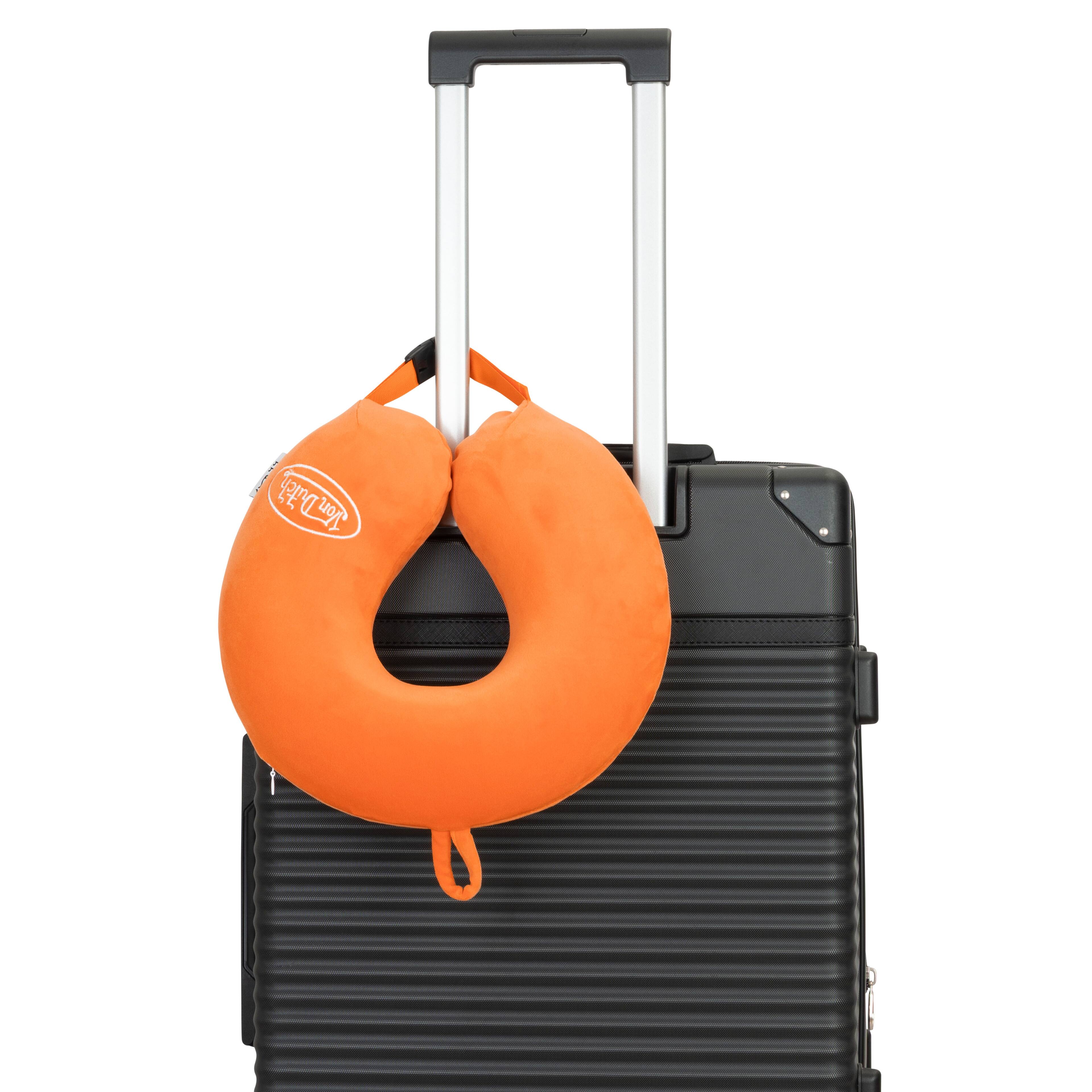 Left. Von Dutch - Classic Memory Foam Travel Neck Pillow - Orange.