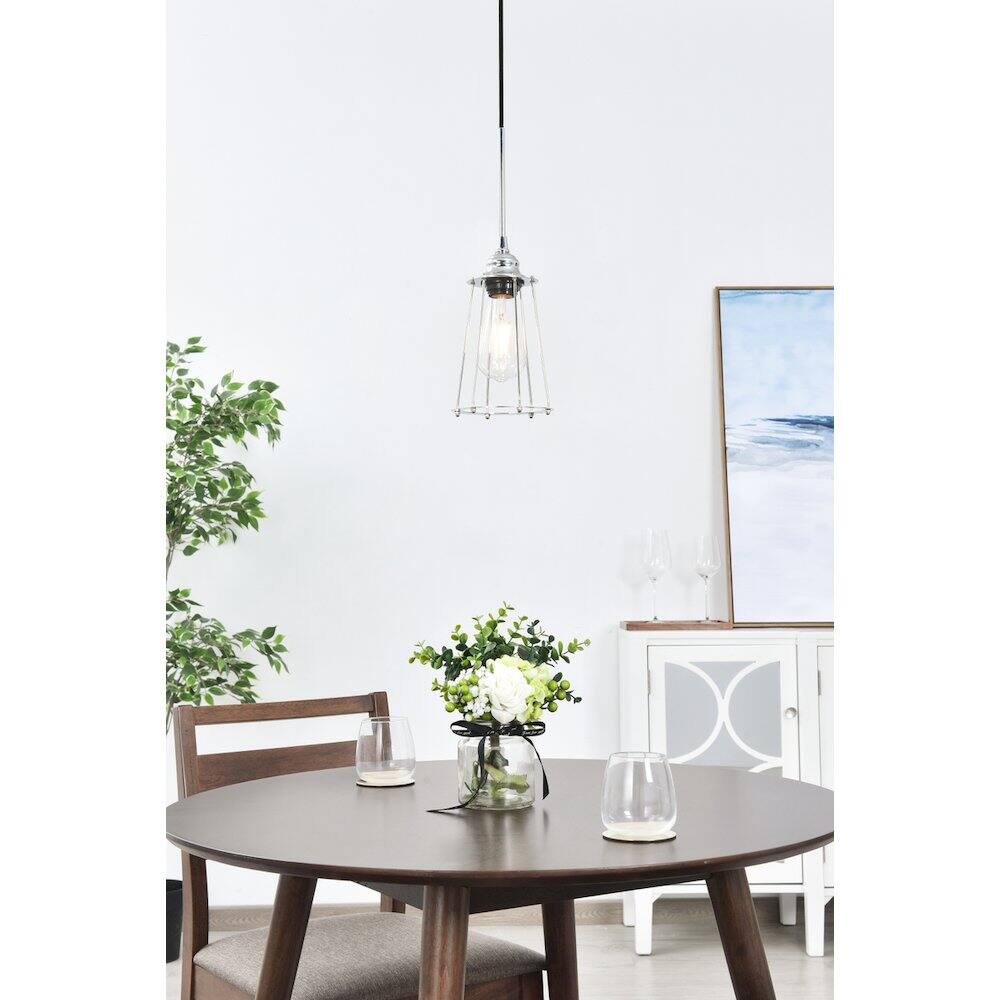 Alt View 9. Living District - Auspice 1 Light Chrome Pendant - Chrome.