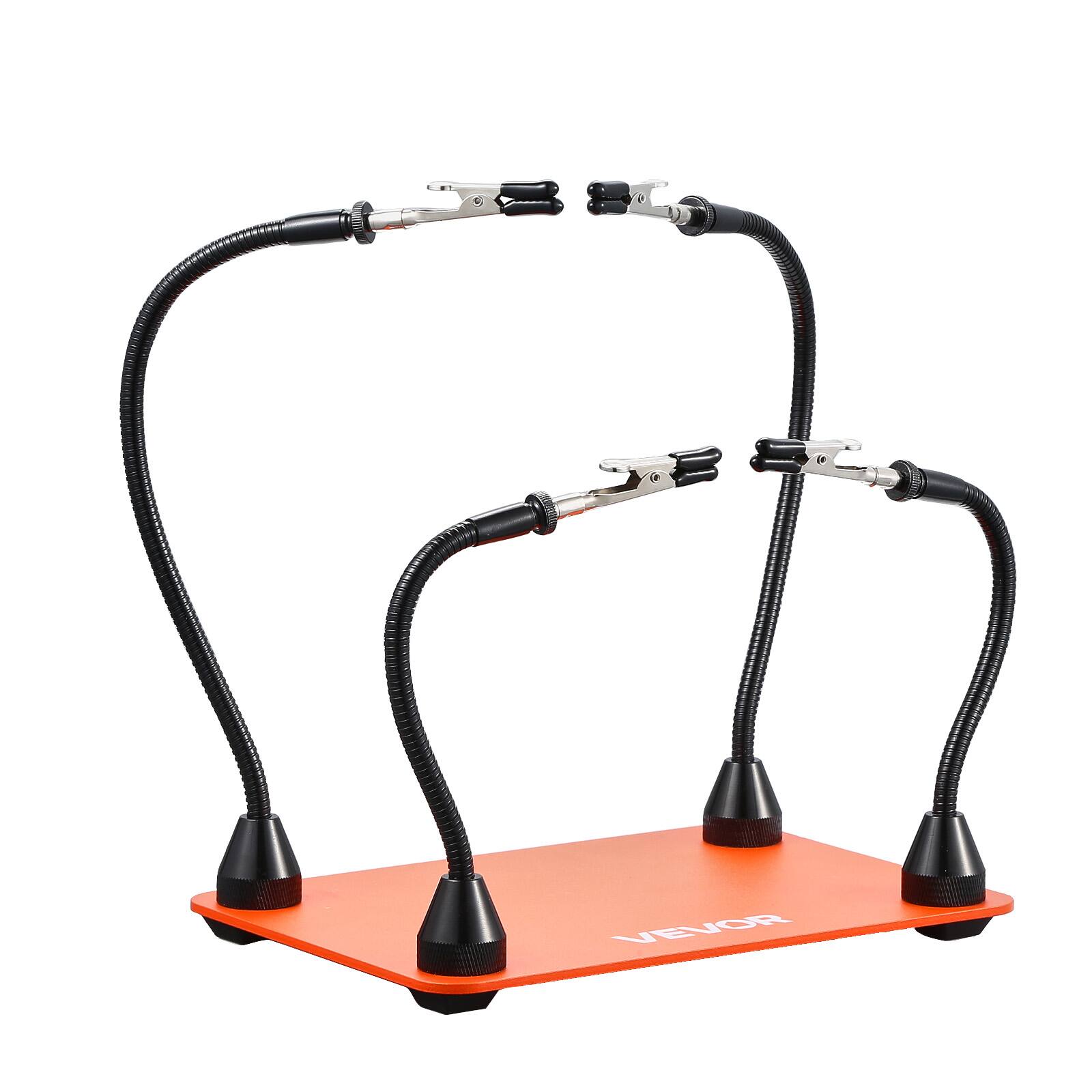 Alt View 5. VEVOR - Magnetic Helping Hands Soldering Station, 4 Flexible Arms Third Hand Tool, with Alligator Clips & Non-Slip Heavy-Duty - Orange.