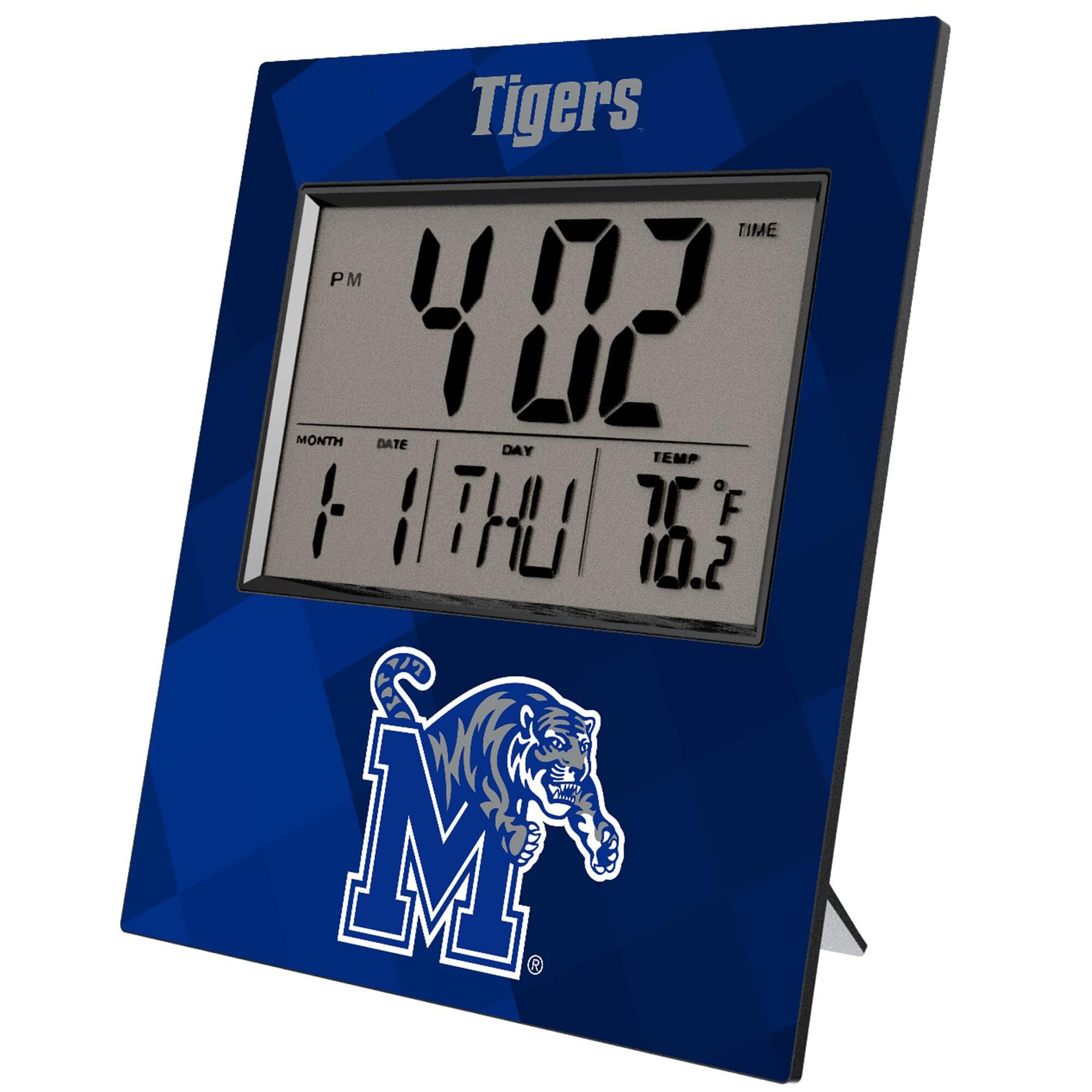 Keyscaper - Memphis Tigers Color Block Digital Desk Clock - Multicolor