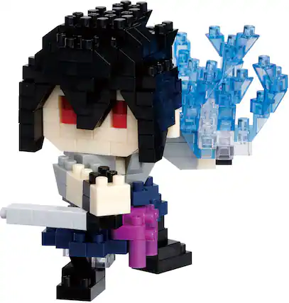 Front. Bandai - Nanoblock - Naruto Shippuden - Character Collection - Sasuke Uchiha (Chidori) Building Kit - COLLECTIBLES - Multicolor.
