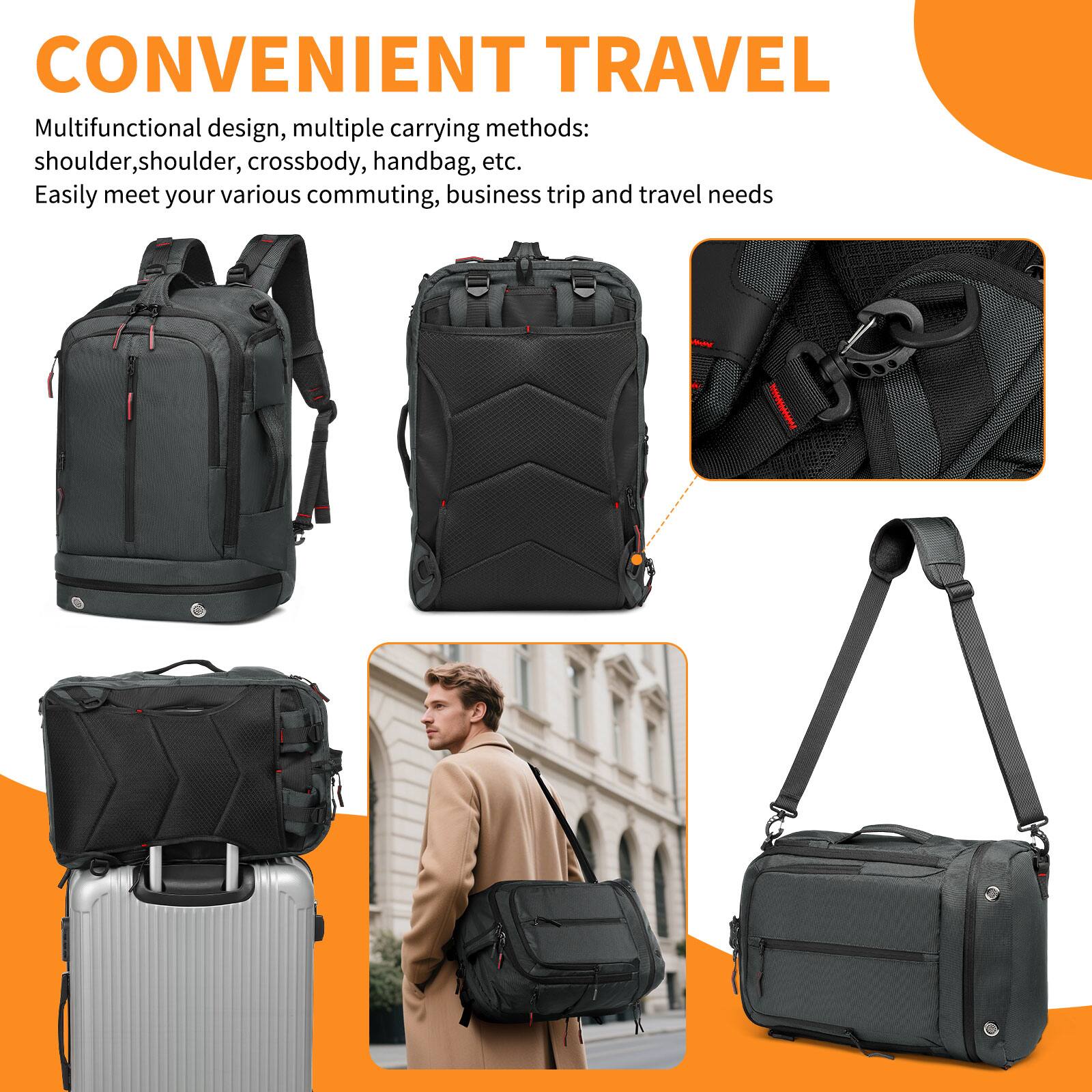 CONVENIENT TRAVEL

Multifunctional design, multiple carrying methods: shoulder, crossbody, handbag, etc. Easily meet your various commuting, business trip and travel needs