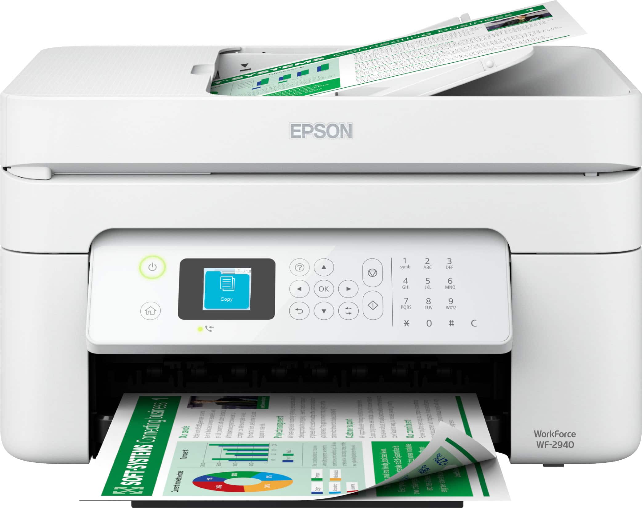 Epson - WorkForce WF-2940 Wireless All-in-One Inkjet Printer - White