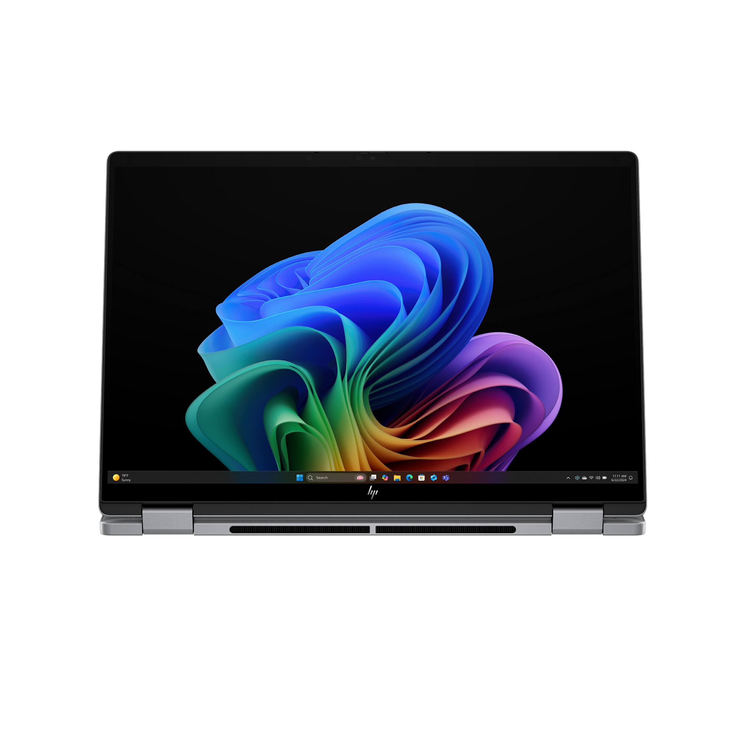 Alt View 2. HP - HP OmniBook X Flip 14" 2K Touch-Screen 2-in-1 Laptop,AMD Ryzen AI 7 350,24GB LPDDR5X,2TB SSD,Win 11 Pro,Silver - Silver.