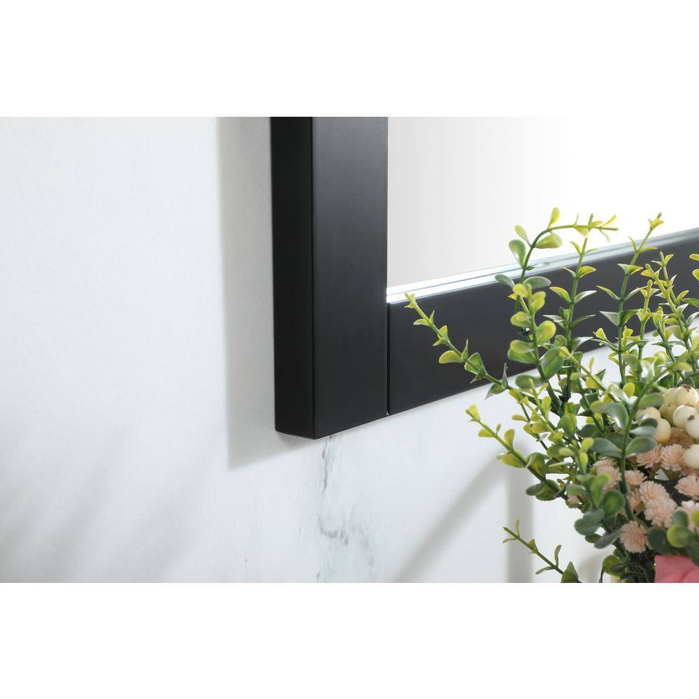 Alt View 2. Elegant Decor - Aqua vanity mirror 24x36 inch in black - Black.