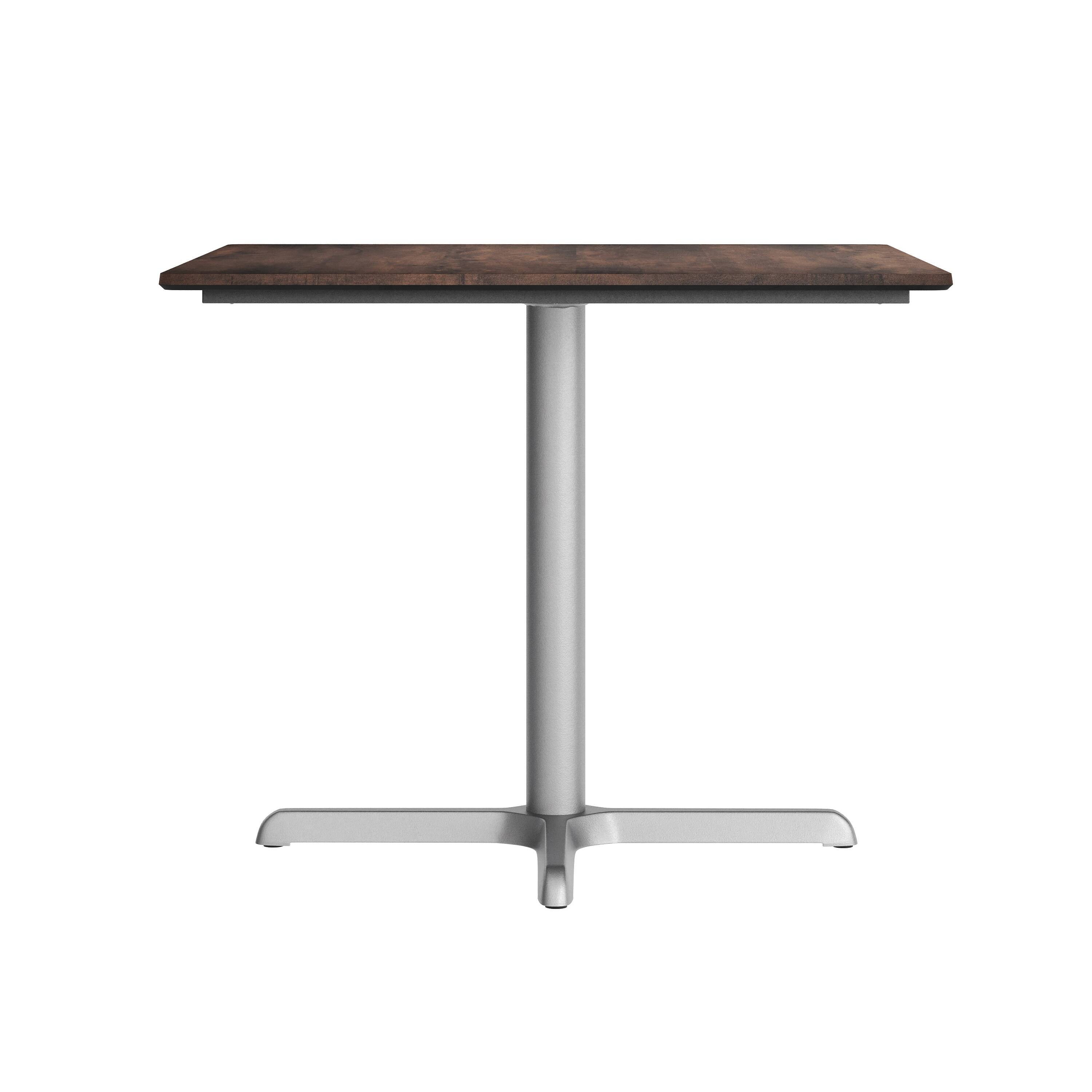Alt View 7. Emma + Oliver - PureShield Indoor Outdoor Tabletop with Seam-Free Surface Innovation and Cast Iron Bistro Table Base - Dark Brown/Silver Base.