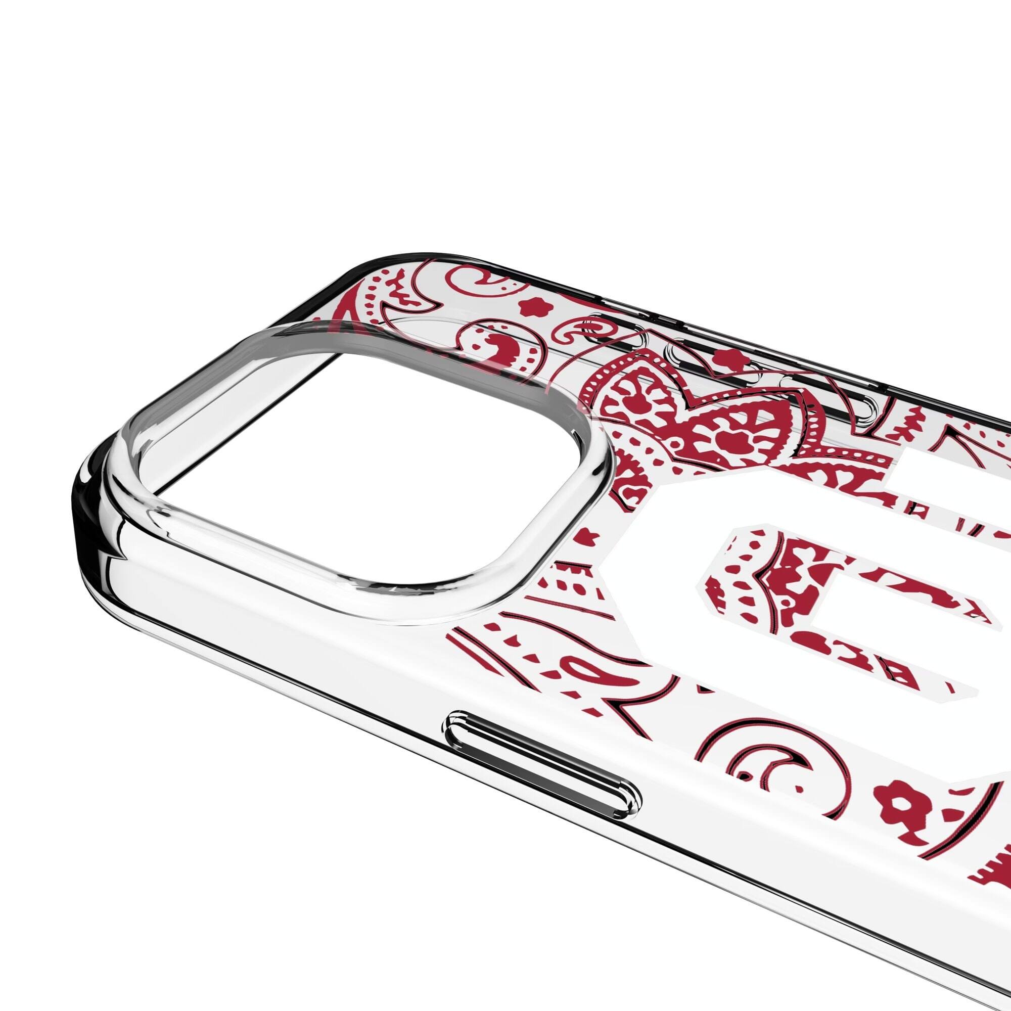 Alt View 2. Keyscaper - Oklahoma Sooners Paisley iPhone Clear Case - 15 Pro Max - Multicolor.