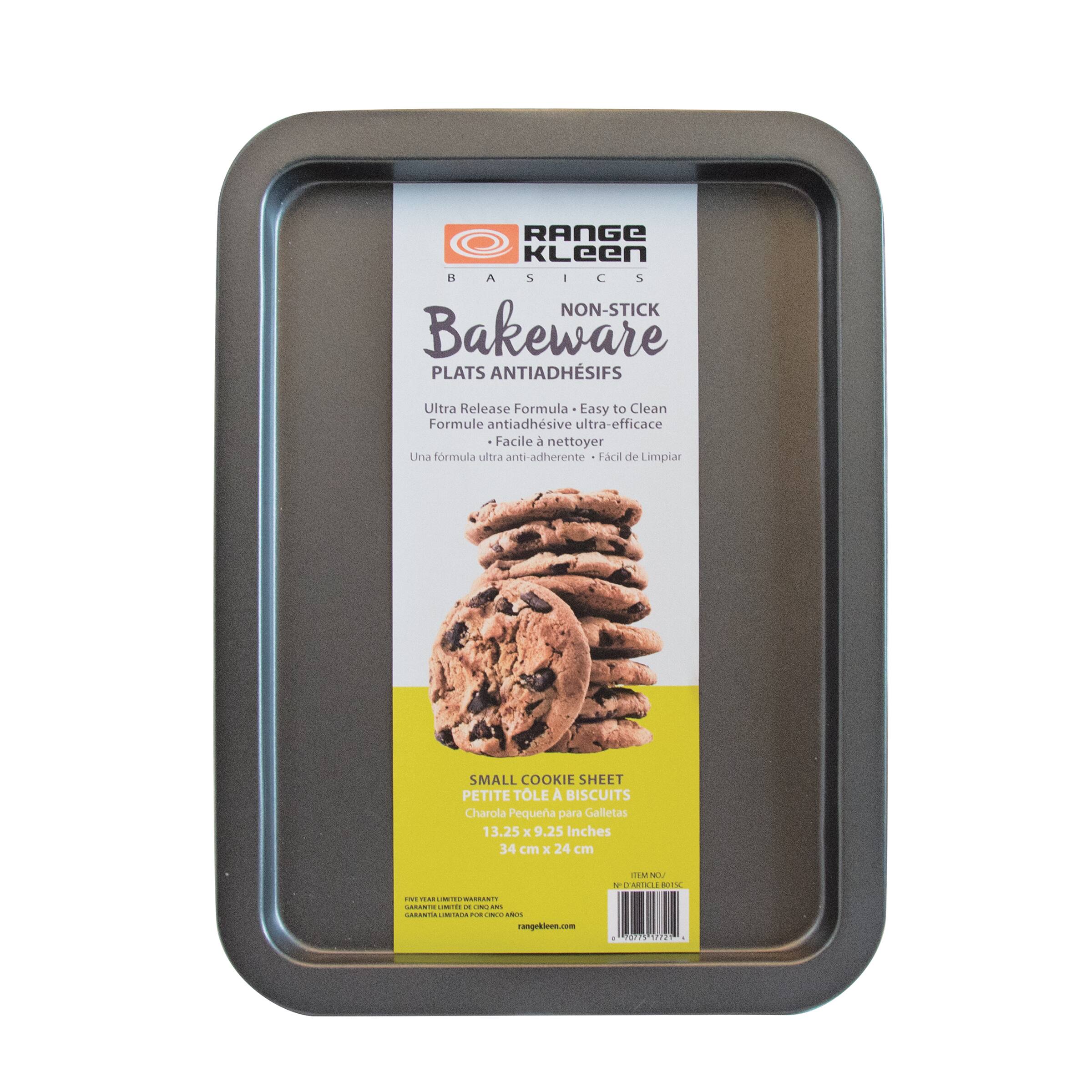 RANGE KLeen BASICS NON-STICK Bakeware PLATS ANTIADHSIFS Ultra Release Formula Easy to Clean Formule antiadhsive ultra-efficace Facile  nettoyer Una Frmula ultra anti-adherente Facil de Limpiar SMALL COOKIE SHEET PETITE TLE A BISCUITS Charola Pequea para Galletas 13.25 x 9.25 Inches 34 cm X 24 cm TEM NU - OMIKL SOTS - CAIO . SANS CACOCN - 1 - - CARA ian -- - - conprklook.com - oa 1P221