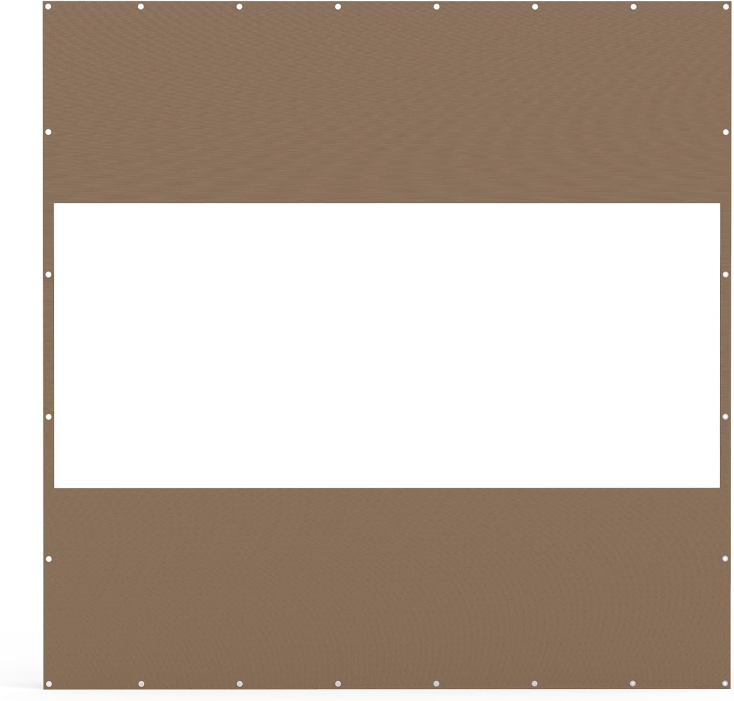 Front. Mondawe - 8'H x 8'W Heavy Duty Outdoor Clear Panel Waterproof PVC Polyester Curtain - Brown.