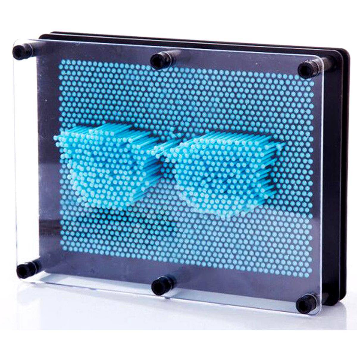 Angle. JuzToys - 3D Pin Art Board Game Toy, Classic Pin Impression Desk Toys Sculpture for Children Adults, Light Blue - Blue.