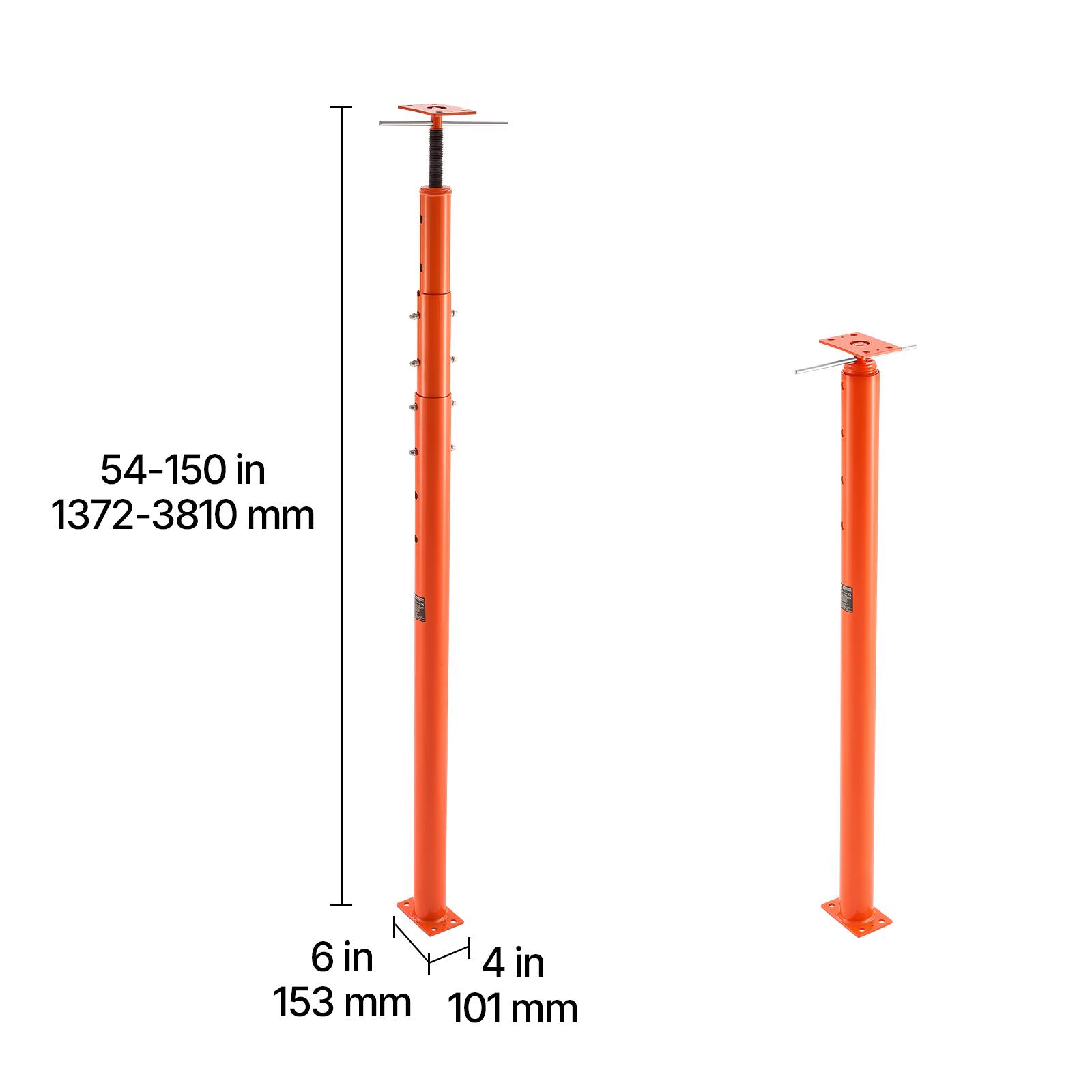 54-150 in 1372-3810 mm  
6 in 153 mm  
4 in 101 mm