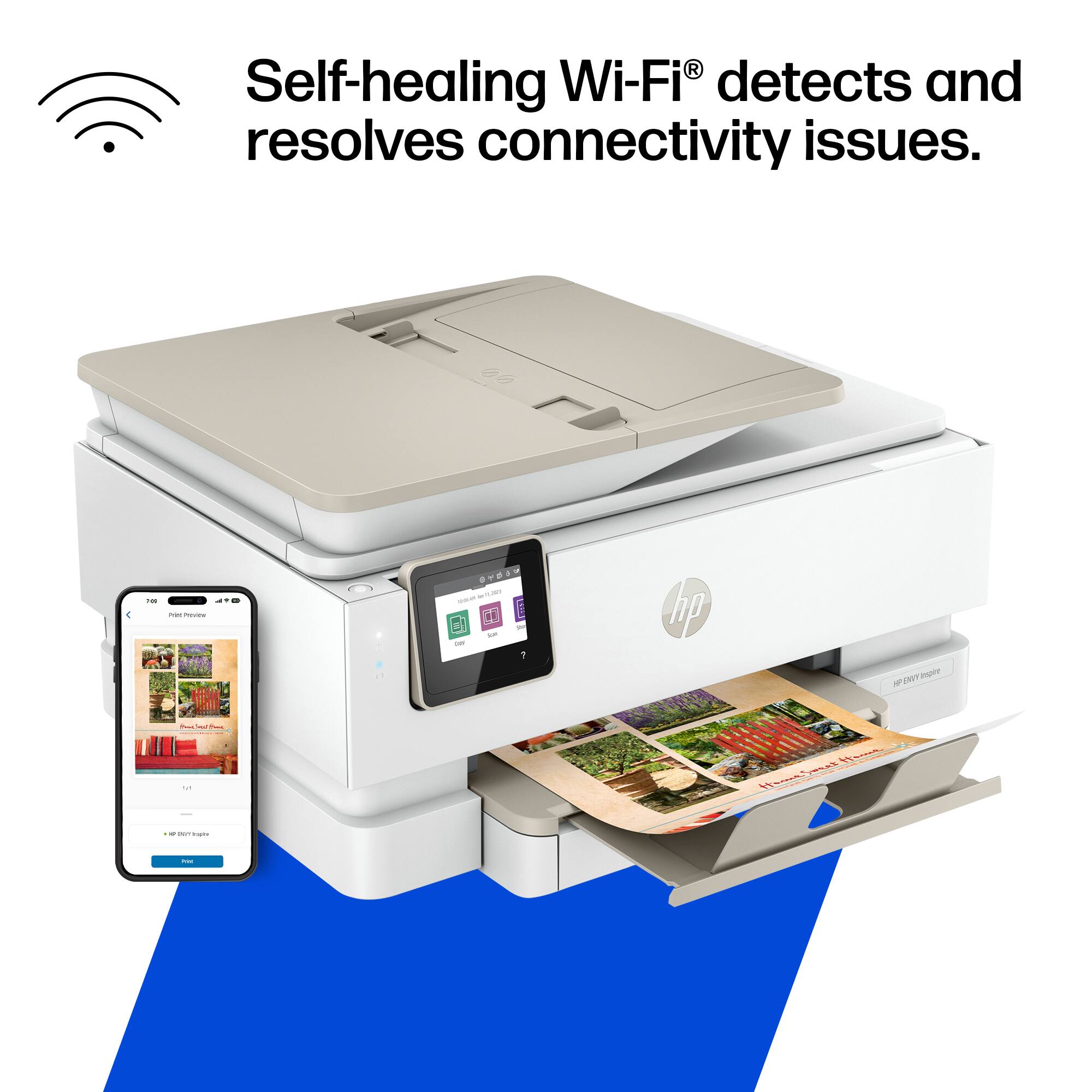 Self-healing Wi-Fi® detects and resolves connectivity issues.